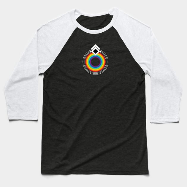 Astral Rainbow #1 on Black Baseball T-Shirt by wanderingteez